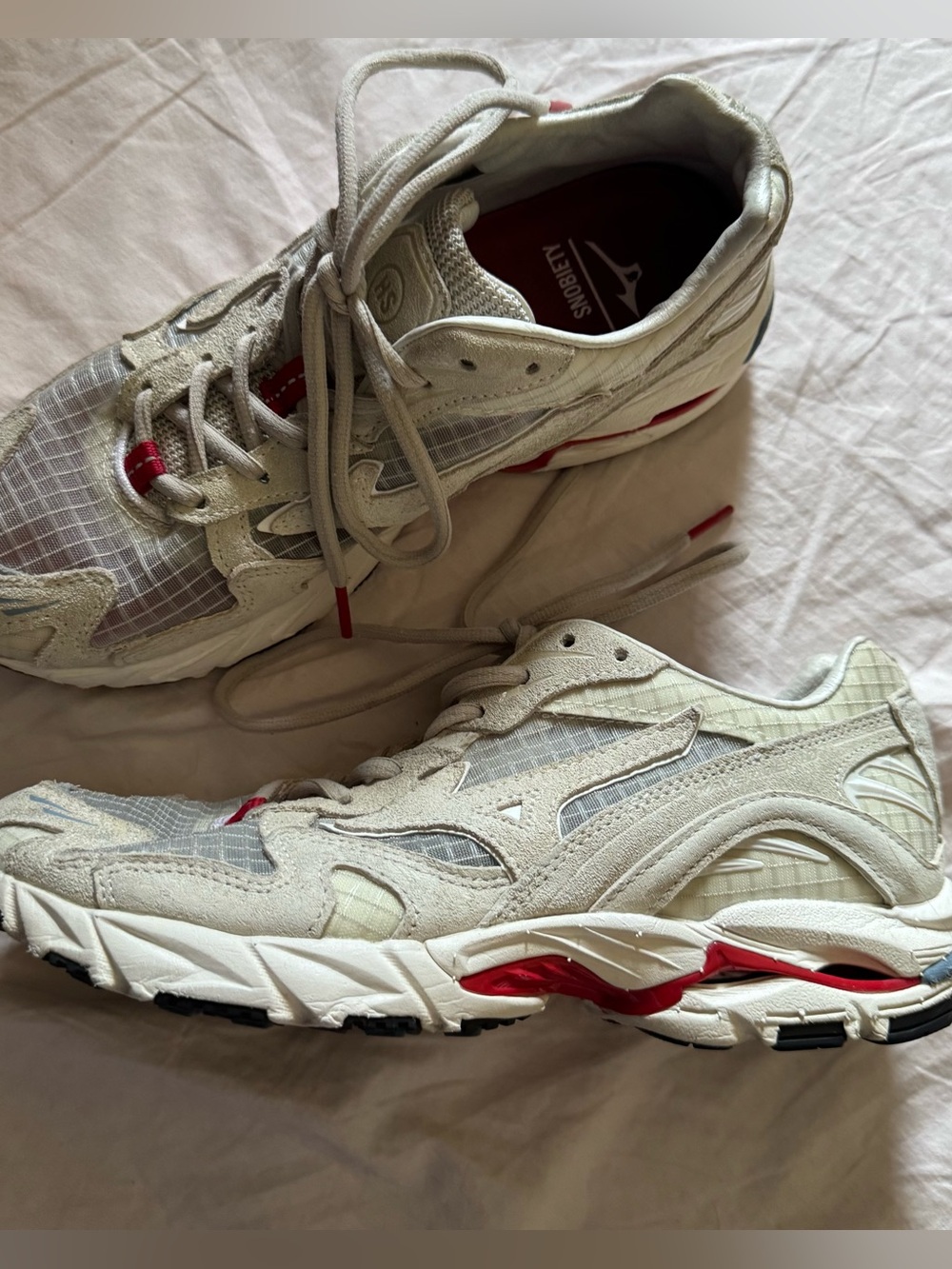 Highsnobiety x Mizuno Wave Rider 10’ Duality and balance sneakers